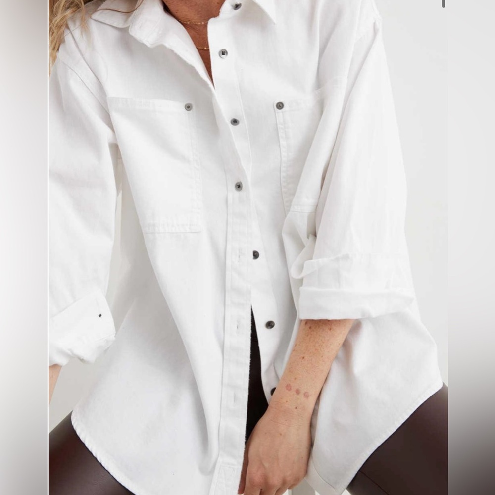NWOT! Aerie Anytime Fave Shirt in White / Size S
